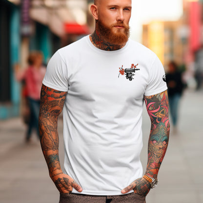 front view of model wearing Yūgen Ronin Ink Unisex t-shirt