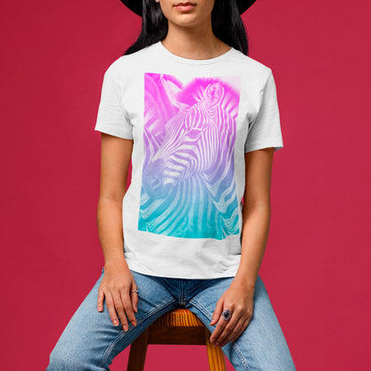 female model wearing Band of Stripes Unisex organic cotton t-shirt