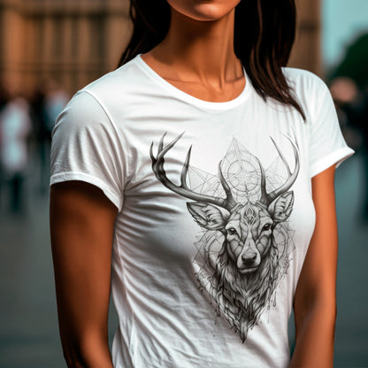 female model wearing white Ivory Guard Unisex organic cotton t-shirt