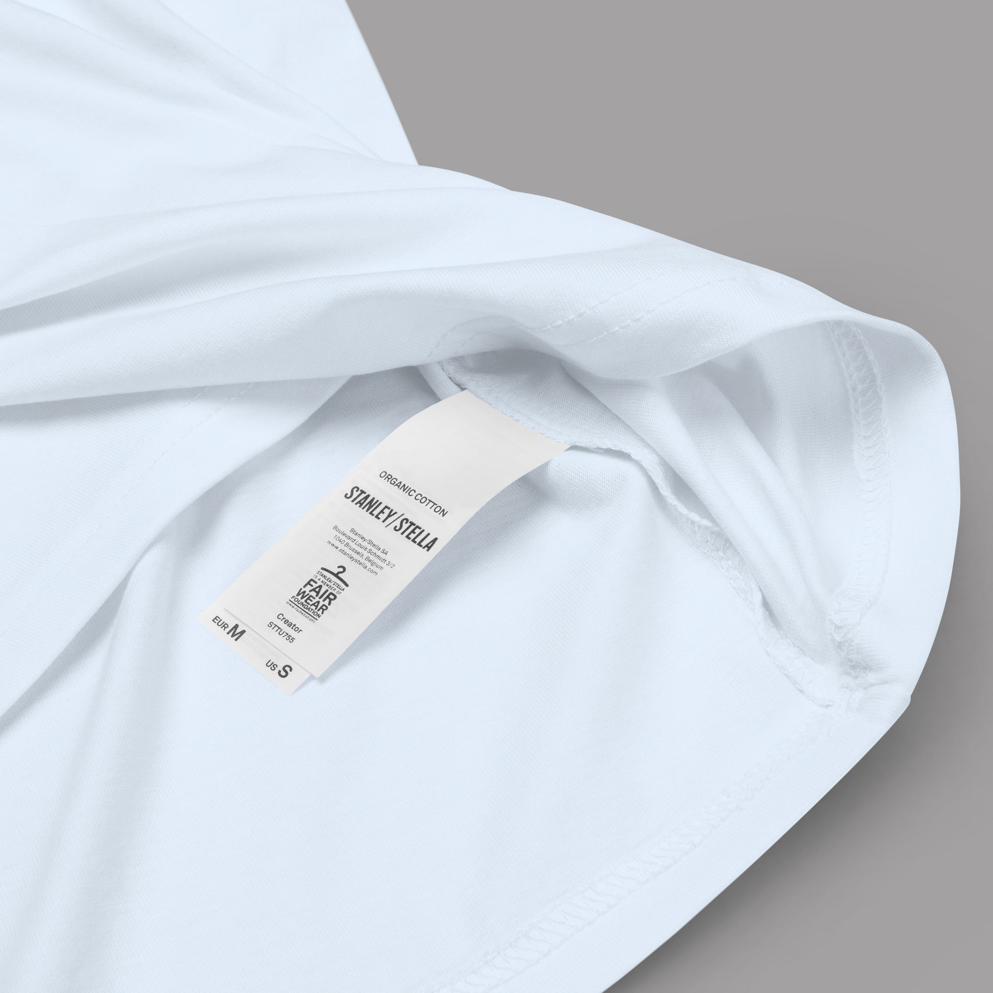 organic label on white Avian Nouveau Unisex organic cotton t-shirt