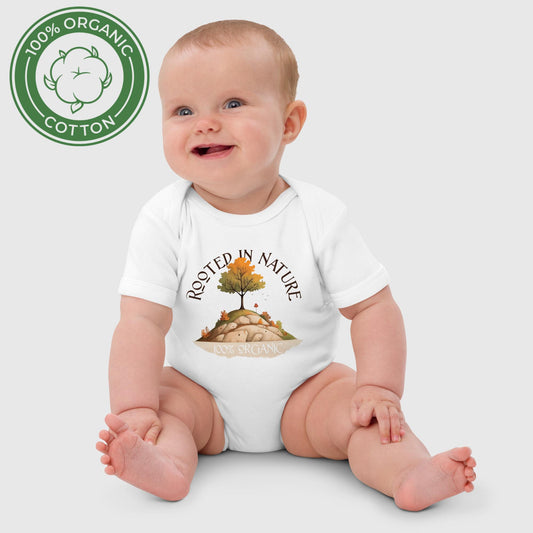 Rooted In Nature Baby-Body aus Bio-Baumwolle