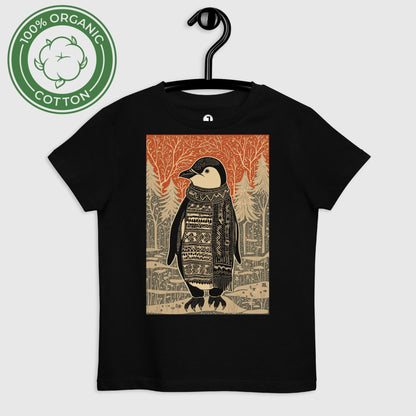 black Icy Impressions Organic cotton kids t-shirt displayed on a hanger