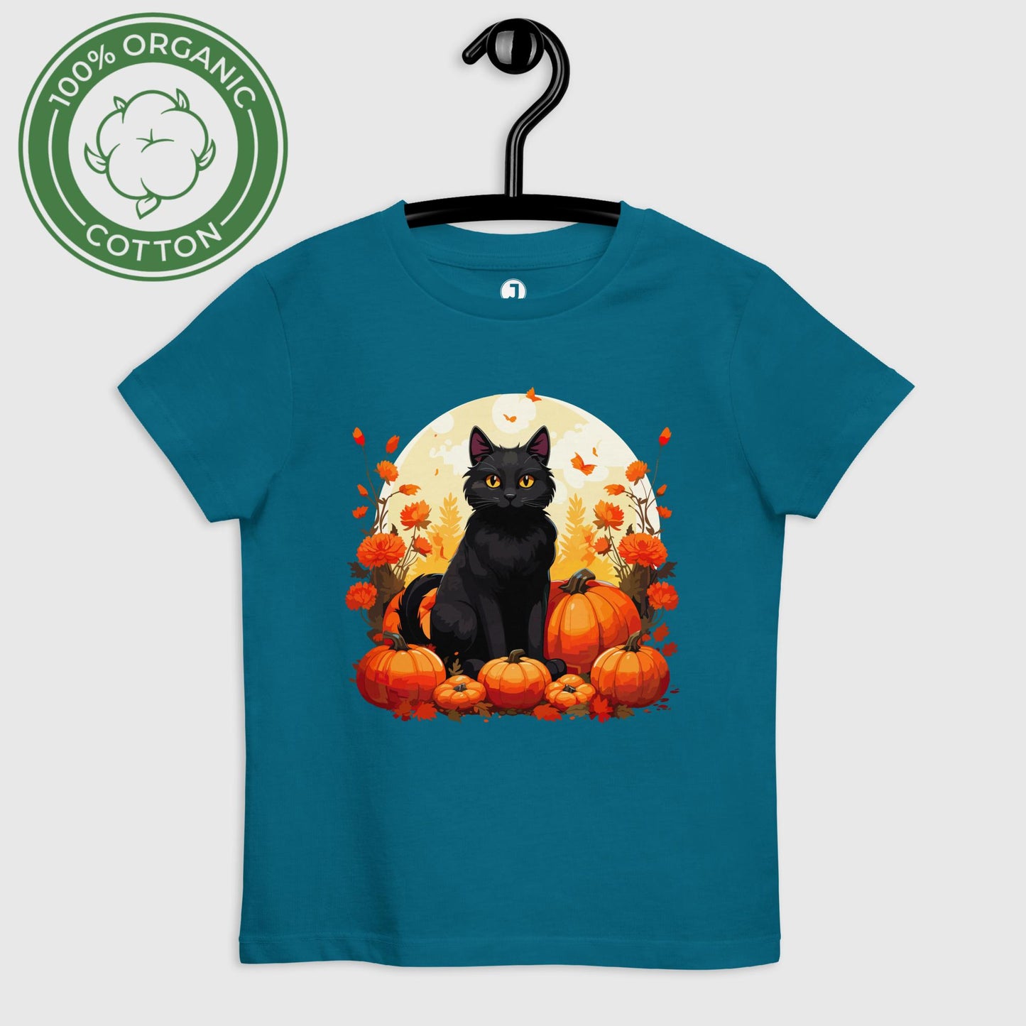 ocean depth Whiskers and Gourds Organic cotton kids t-shirt, displayed on a hanger