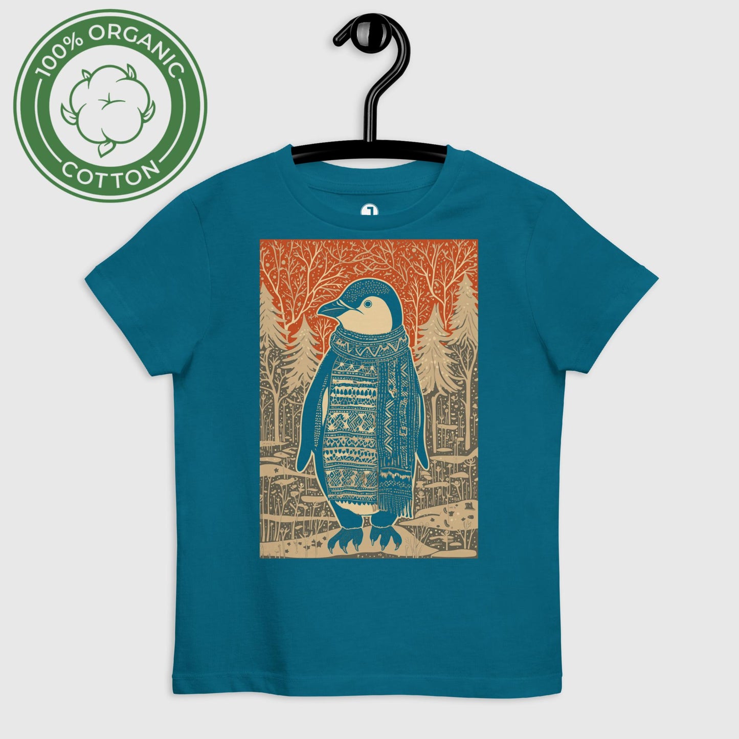ocean depth Icy Impressions Organic cotton kids t-shirt on a hanger
