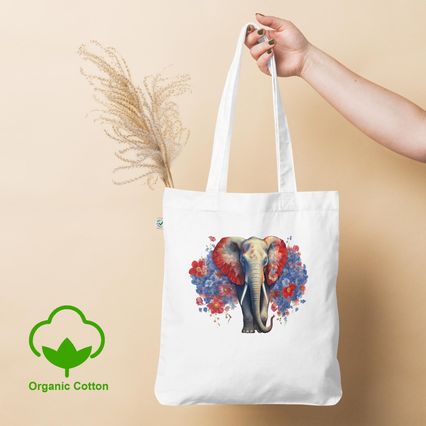 Floral majesty Organic fashion tote bag