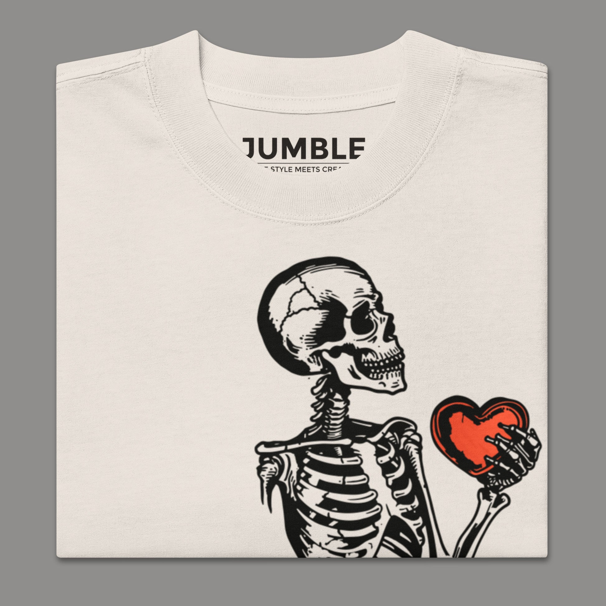 folded faded bone Heart of Bone Oversized faded t-shirt