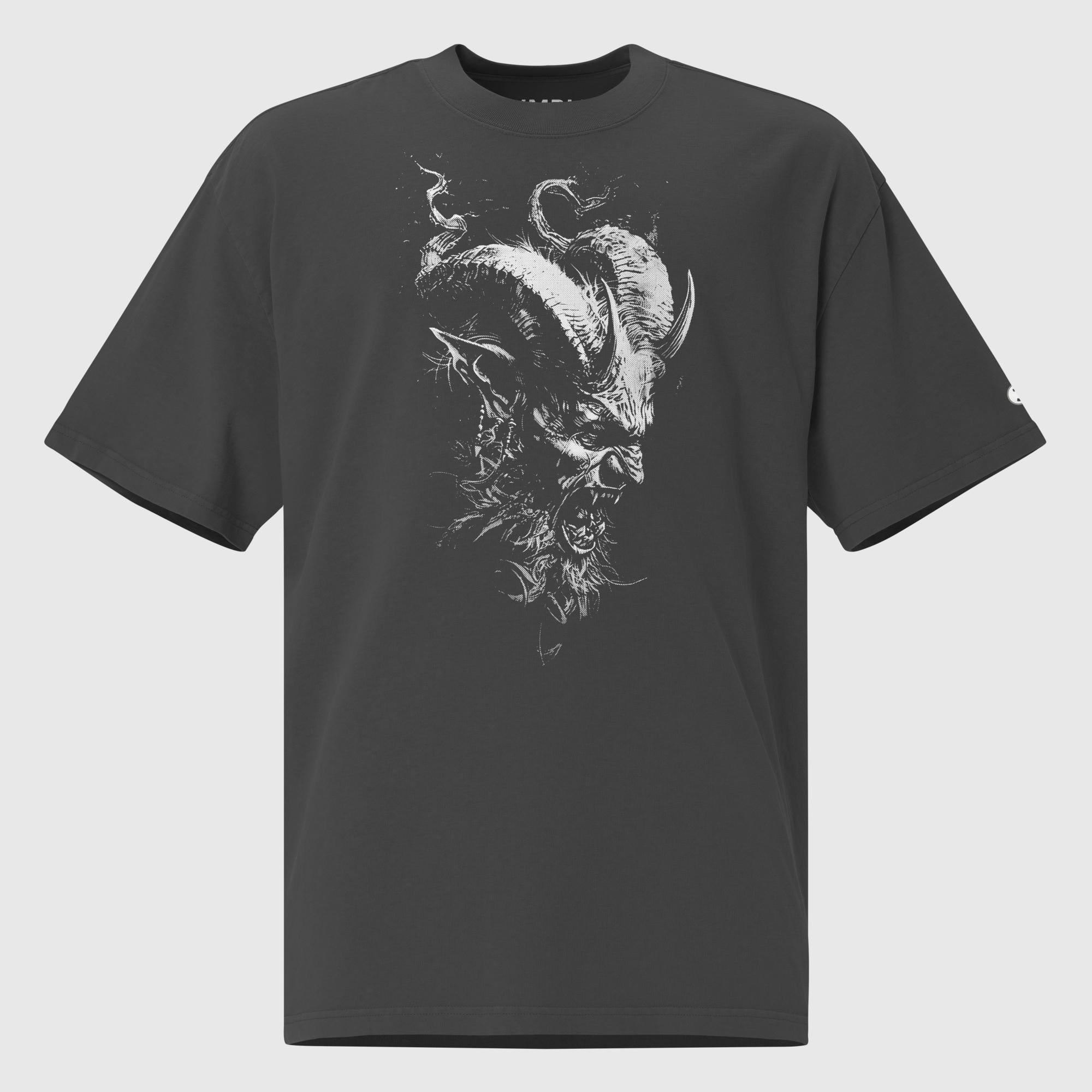 Hellspawn Oversized Faded T-Shirt - Unique Gothic Style