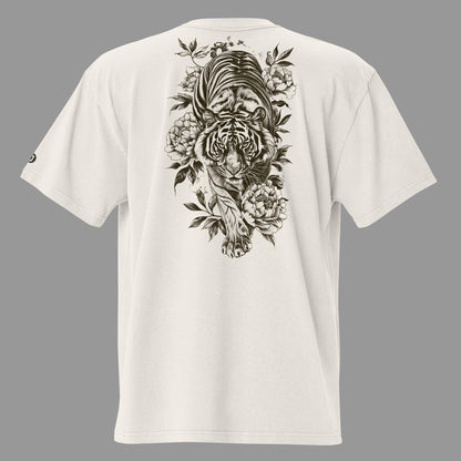 faded bone Savage Bloom Oversized faded t-shirt (back print)