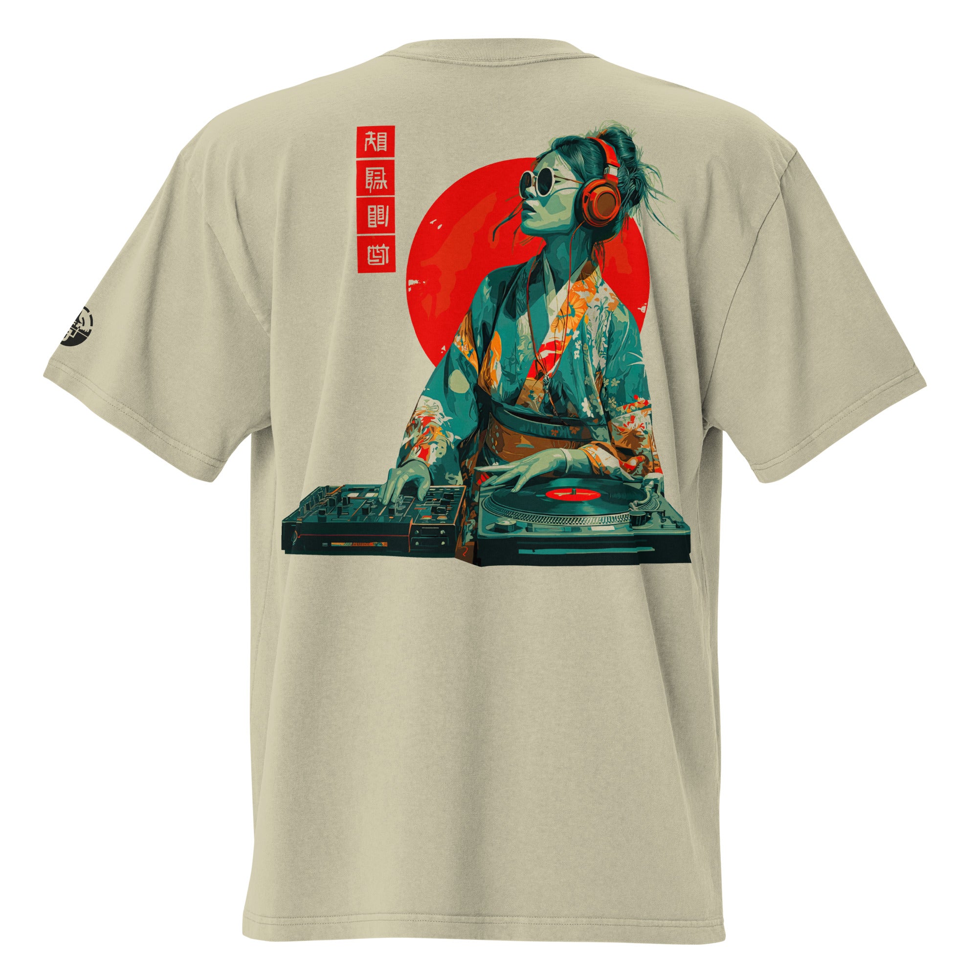 Kimono Flow Oversized Faded T-Shirt (Back Print) | 240gsm Garment