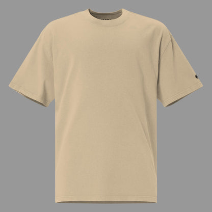 front view of khaki Savage Bloom Oversized faded t-shirt (back print)