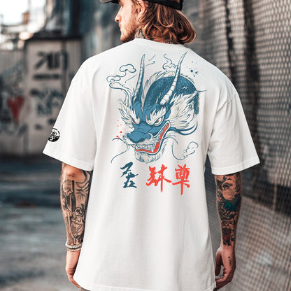 Seiryū Shin Men’s Boxy Heavyweight T-Shirt (back print)