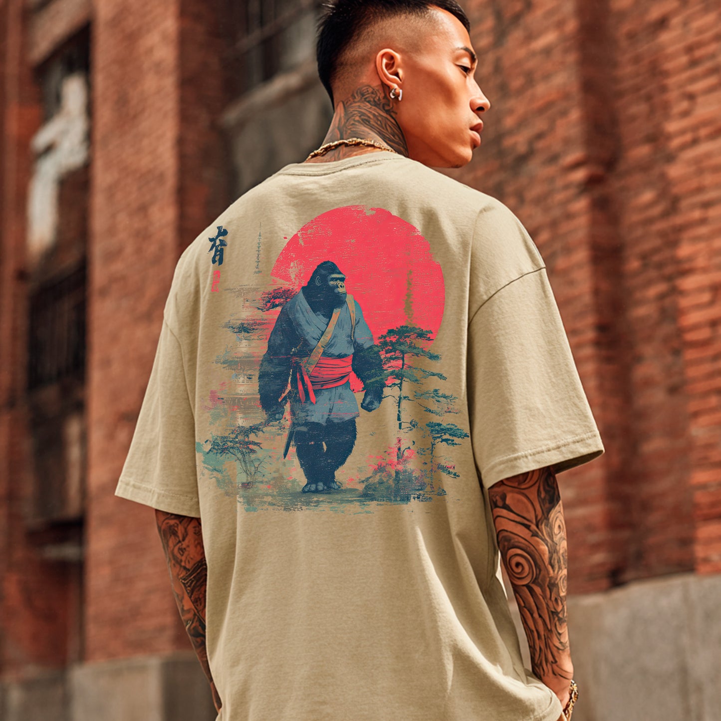 Monku Oversized faded t-shirt  (back print)