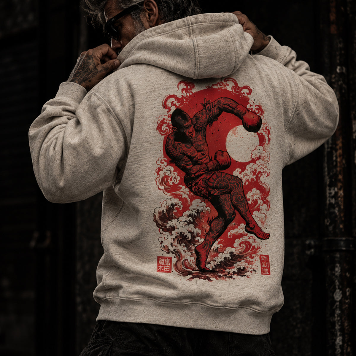 Nak Muay Premium Hoodie | Cotton Heritage (back print)