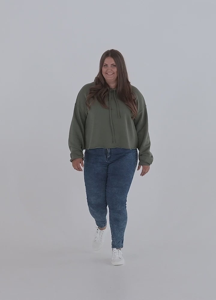 Carica il video: The Jumble x Women&#39;s Cropped Hoodie - Bella + Canvas 7502