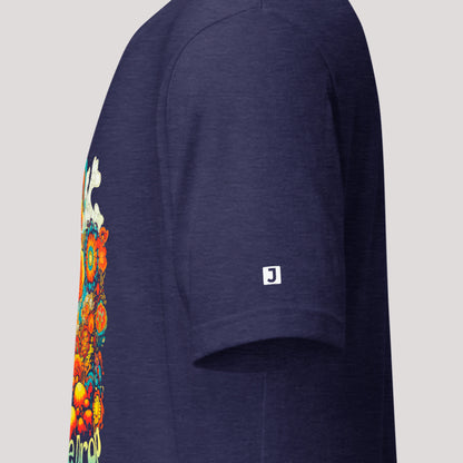 sleeve logo on Double Drop Unisex t-shirt- in midnight navy