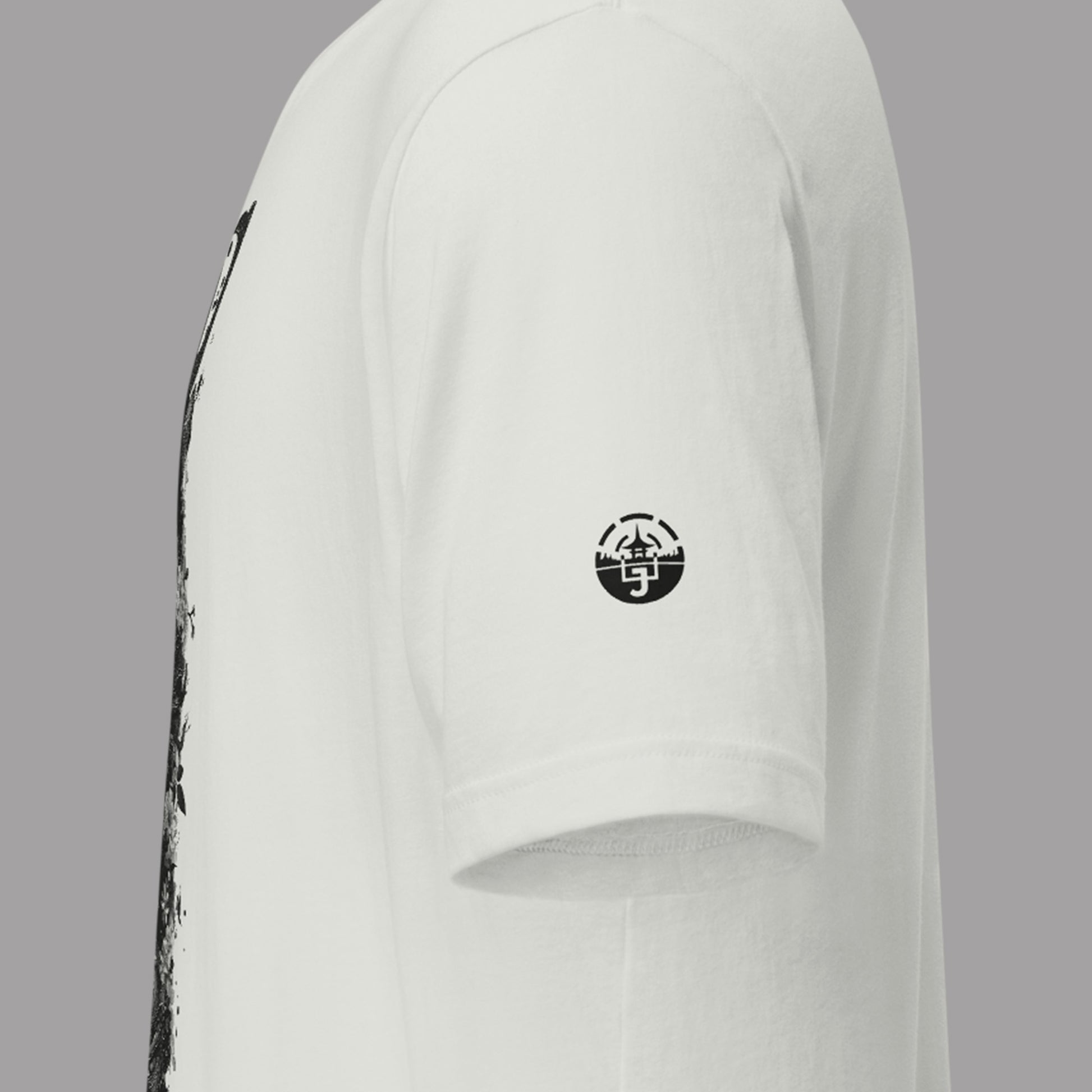 sleeve logo on a silver Bushido Totem Unisex t-shirt