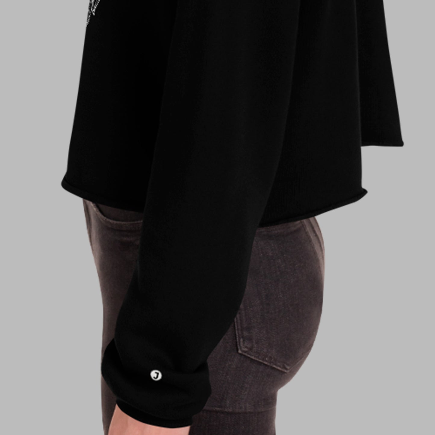 arm detail on Bearing Angles Women's Cropped Hoodie