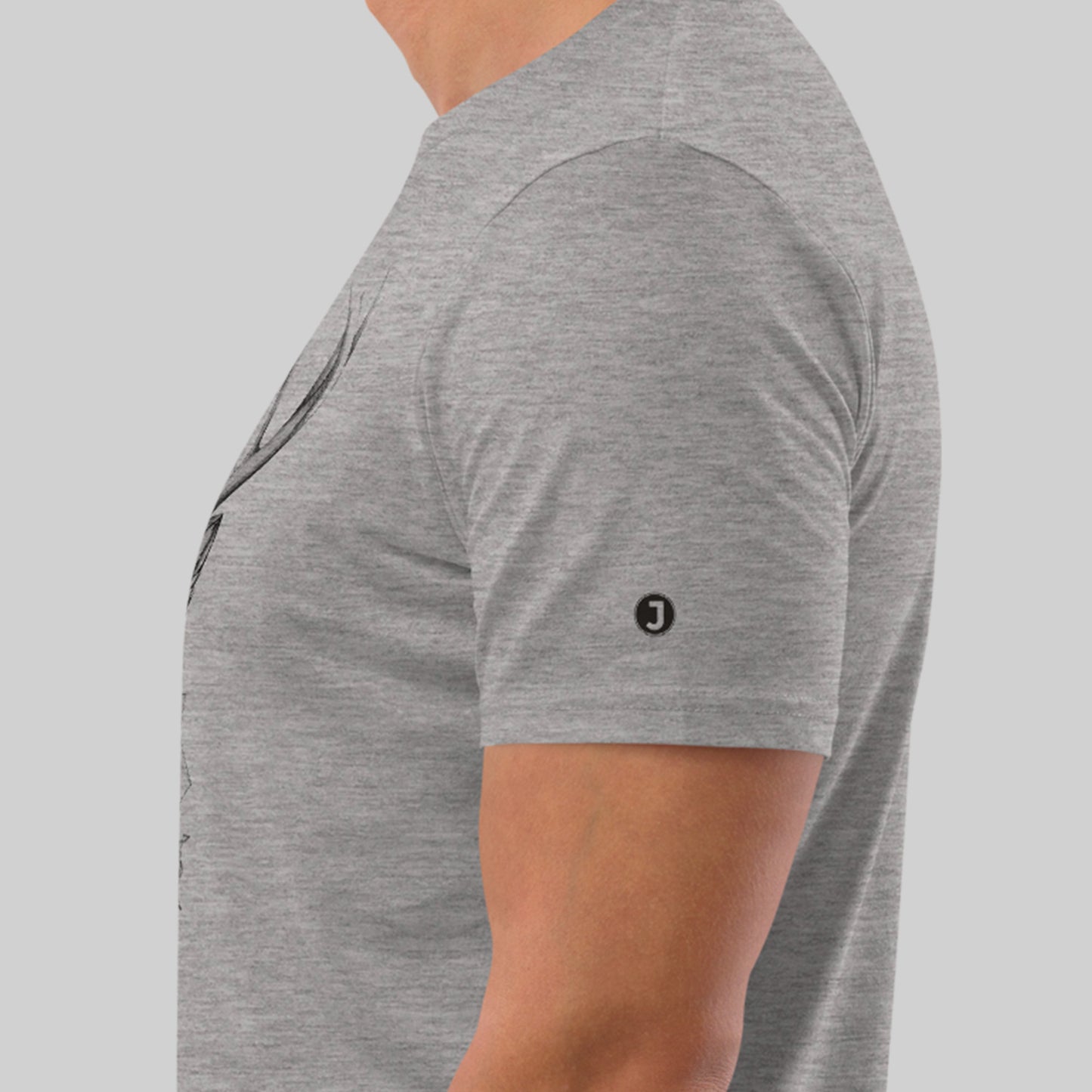 left arm logo on heather grey Ivory Guard Unisex organic cotton t-shirt