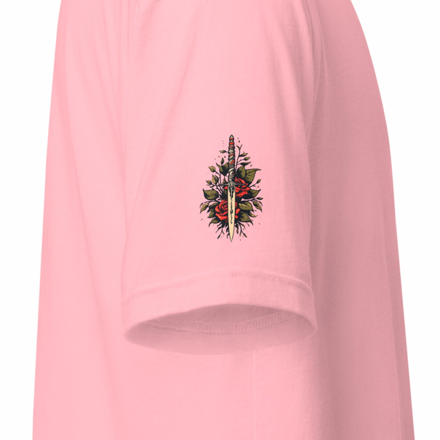 right sleeve dagger on pink Rosa Del Mar Unisex t-shirt