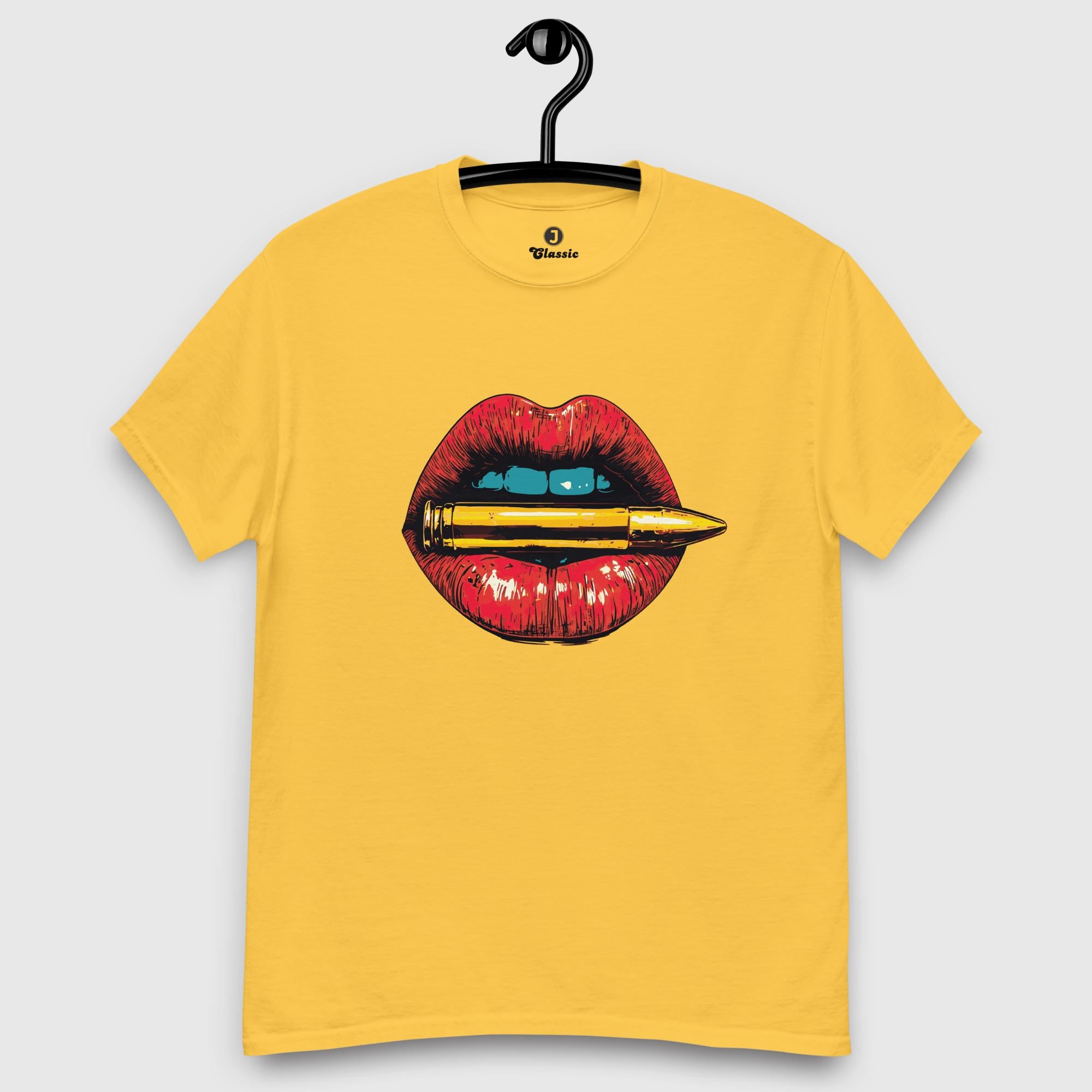 Lipshot Graphic T-Shirt – Bold Lips & Bullet Streetwear Tee