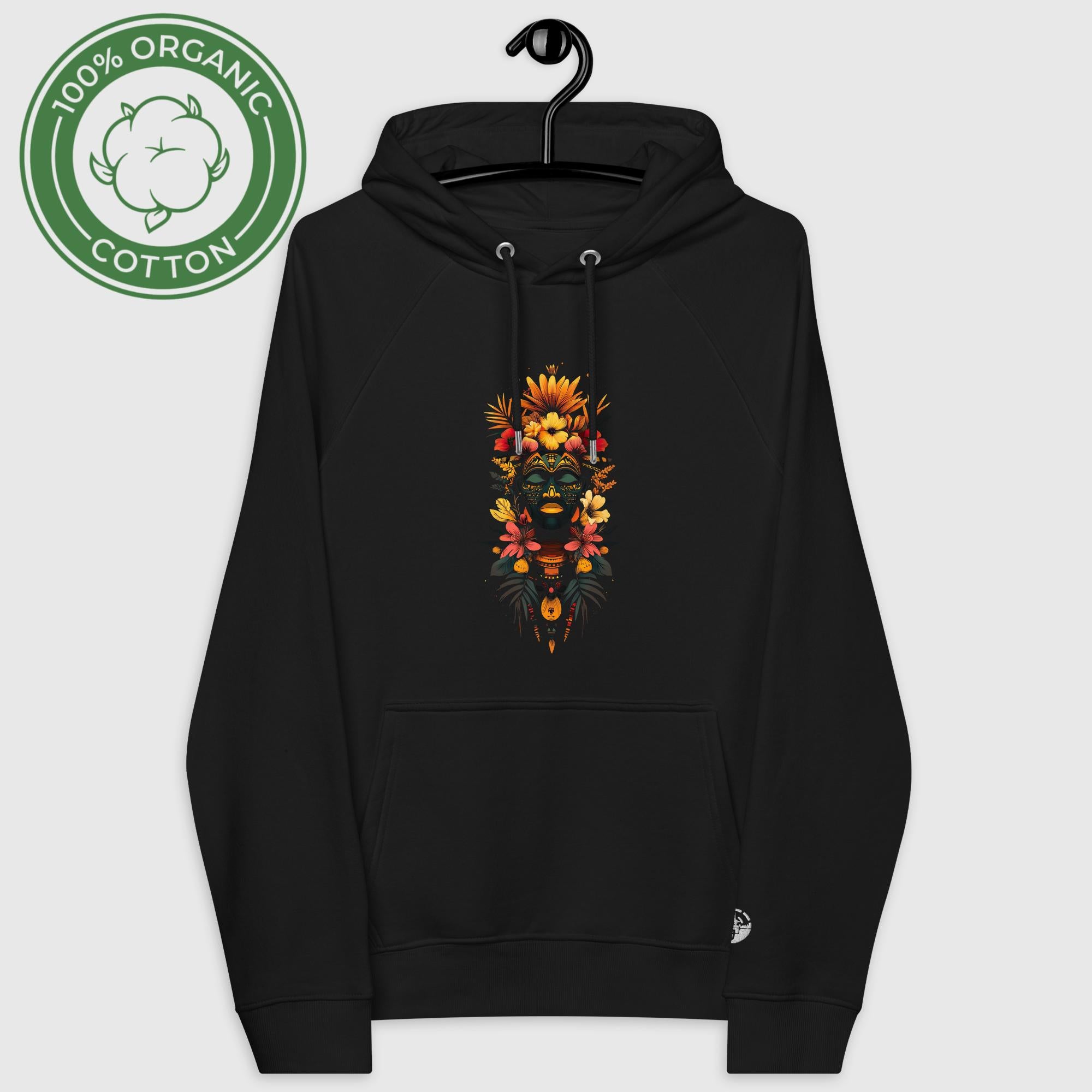 Ecofriendly Men's & Women's Organic Hoodie with Green Logo, Sustainable Winter hot Unisex Clothing, Several colors and front pocket