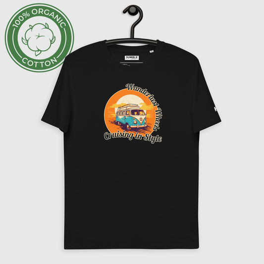 Wanderlust Wheels T-shirt unisexe en coton biologique