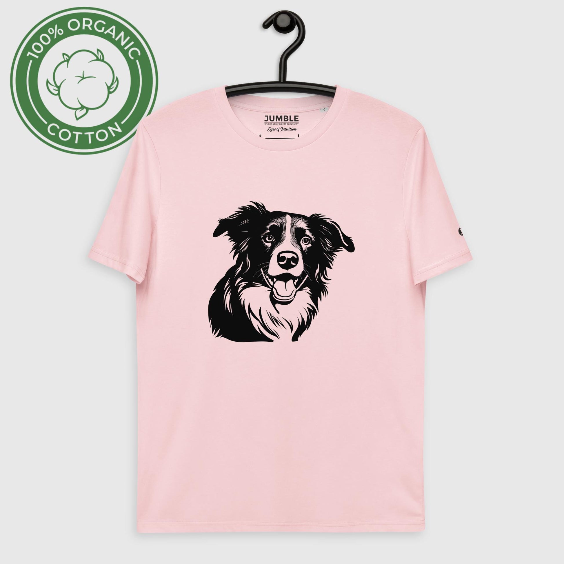 Eyes of Intuition Unisex organic cotton t-shirt, cotton pink. On hanger