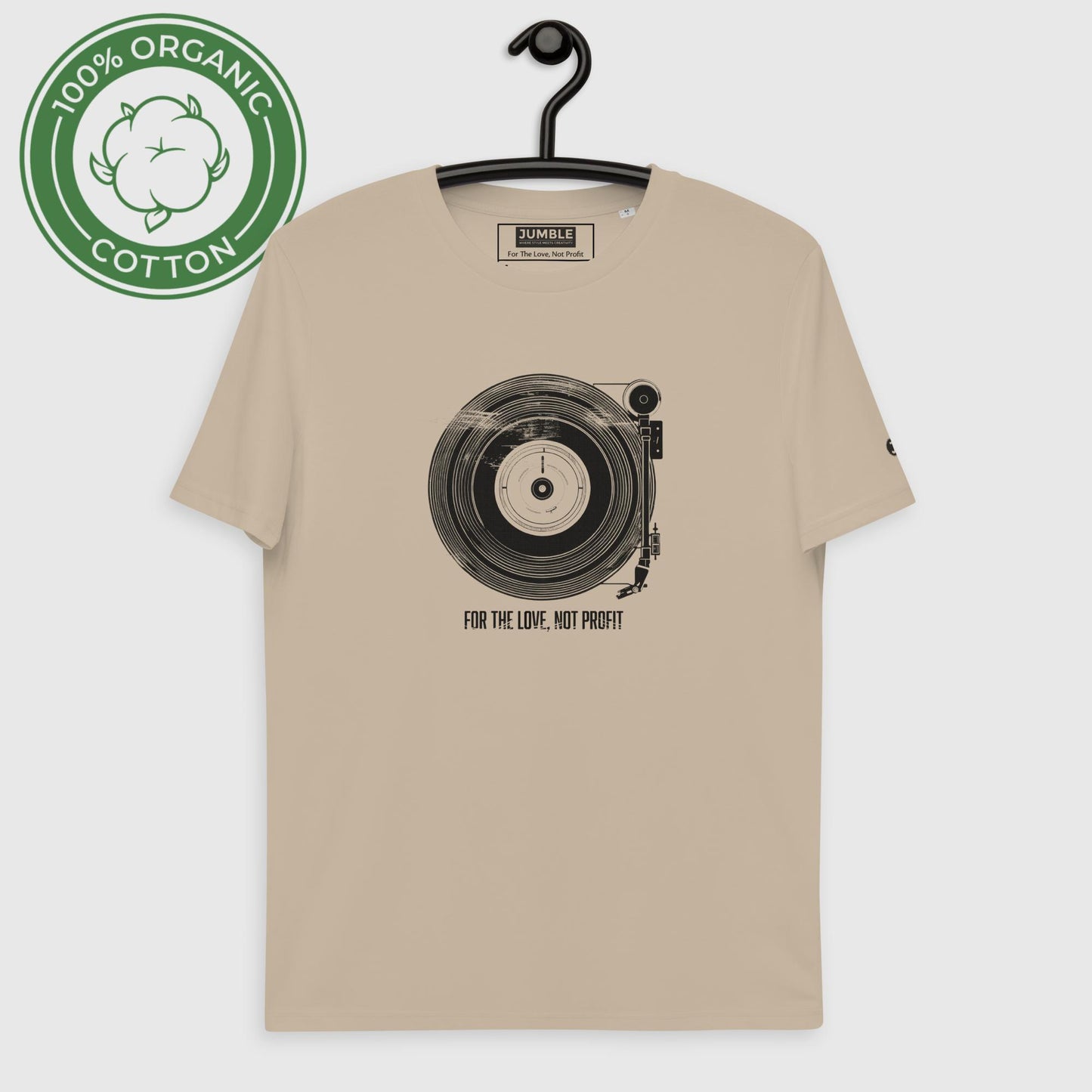 For The Love Unisex organic cotton t-shirt- desert dust- On Hanger