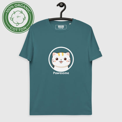 Pawesome Unisex organic cotton t-shirt- stargazer, on hanger