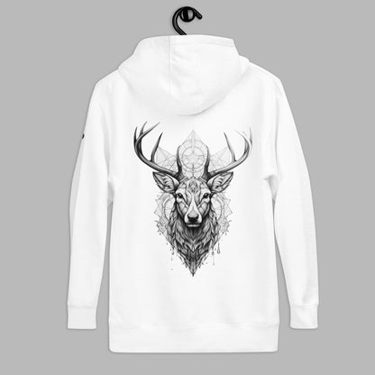 white Ivory Guard Unisex Premium Hoodie | Cotton Heritage displayed on a hanger