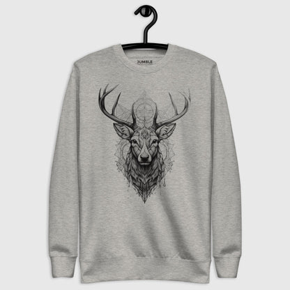 carbon grey Ivory Guard Unisex Premium Sweatshirt displayed on a hanger