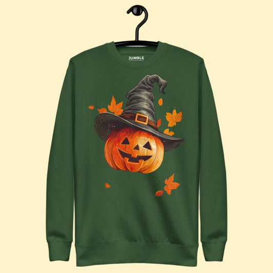 Autumn Spell Unisex Premium Sweatshirt on a hanger