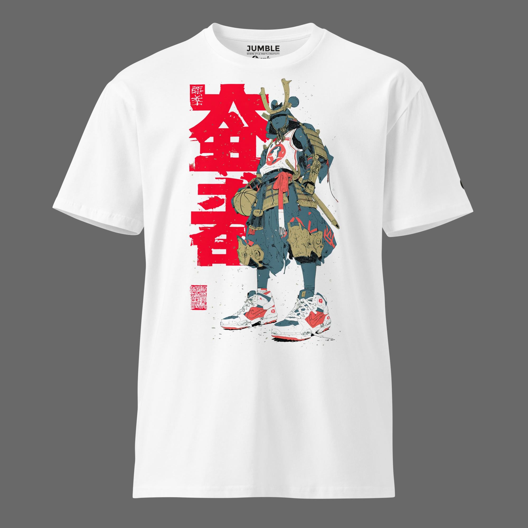 Shogun Dunk Premium Cotton T-Shirt – Street Samurai Graphic Tee – Jumble