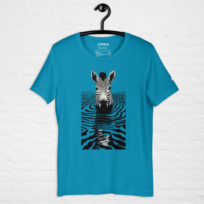 Water Dance Unisex t-shirt in aqua on hanger