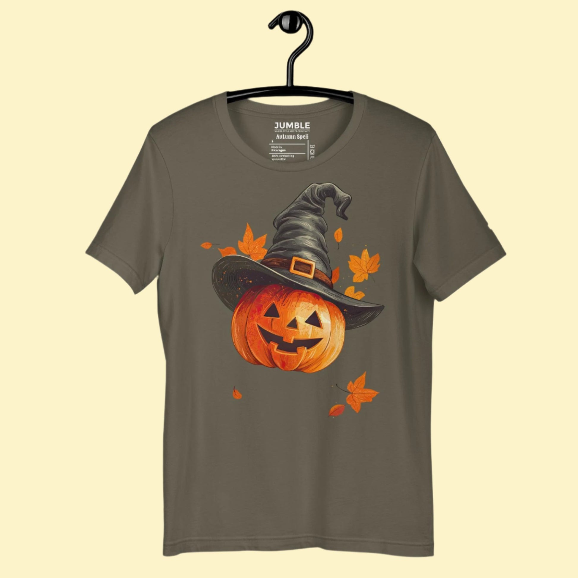 army Autumn Spell Unisex t-shirt on a hanger