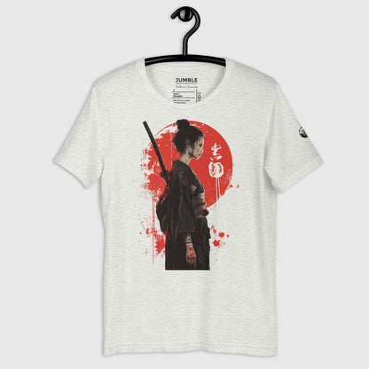 Katana Canvas Unisex t-shirtin ash on hanger