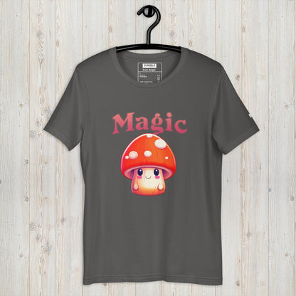 asphalt Just Magic Unisex t-shirt displayed on a hanger