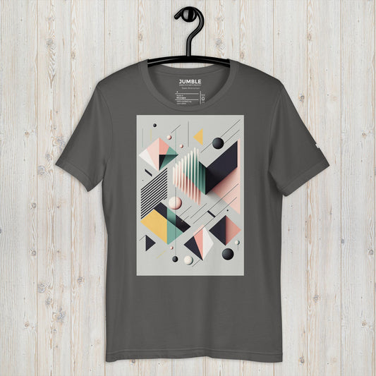 Sleek Abstraction Unisex t-shirt displayed on hanger