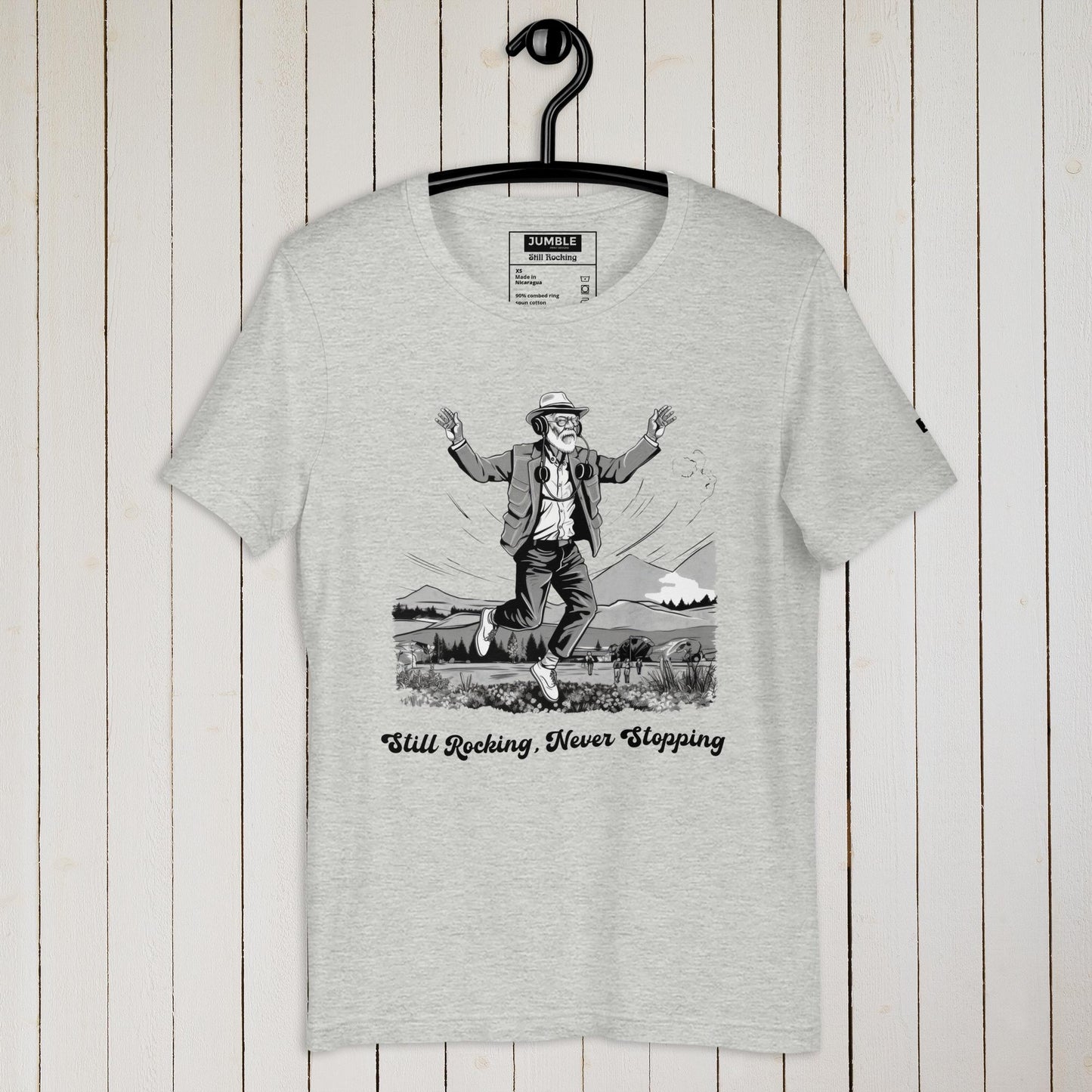 Still Rocking Unisex t-shirt-athletic heather-on hanger
