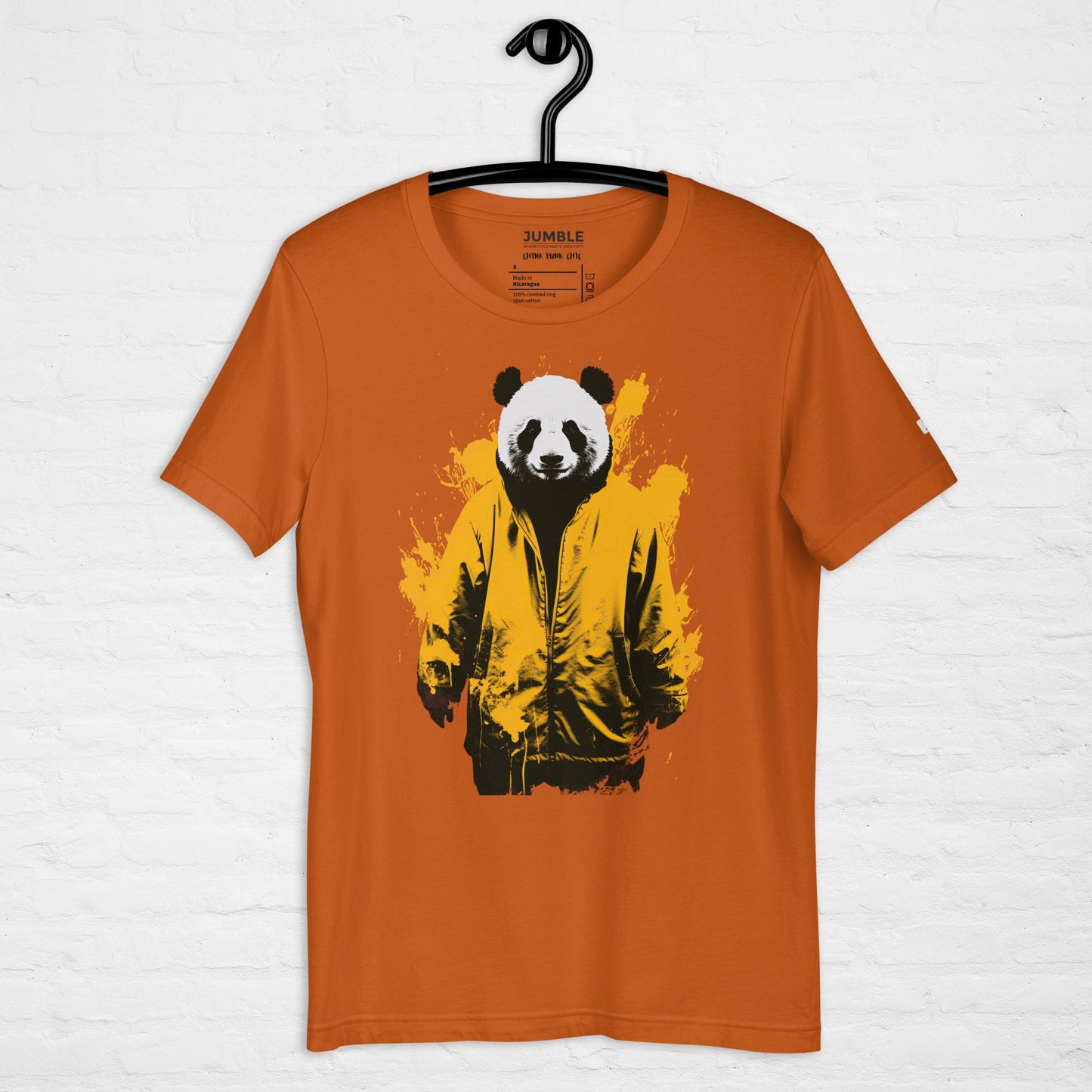 China Punk Chic Unisex t-shirt, in autumn. Displayed on hanger