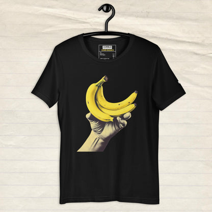 Unisex "Estado Banenero" T-Shirt in  Black - Hanging on a hanger