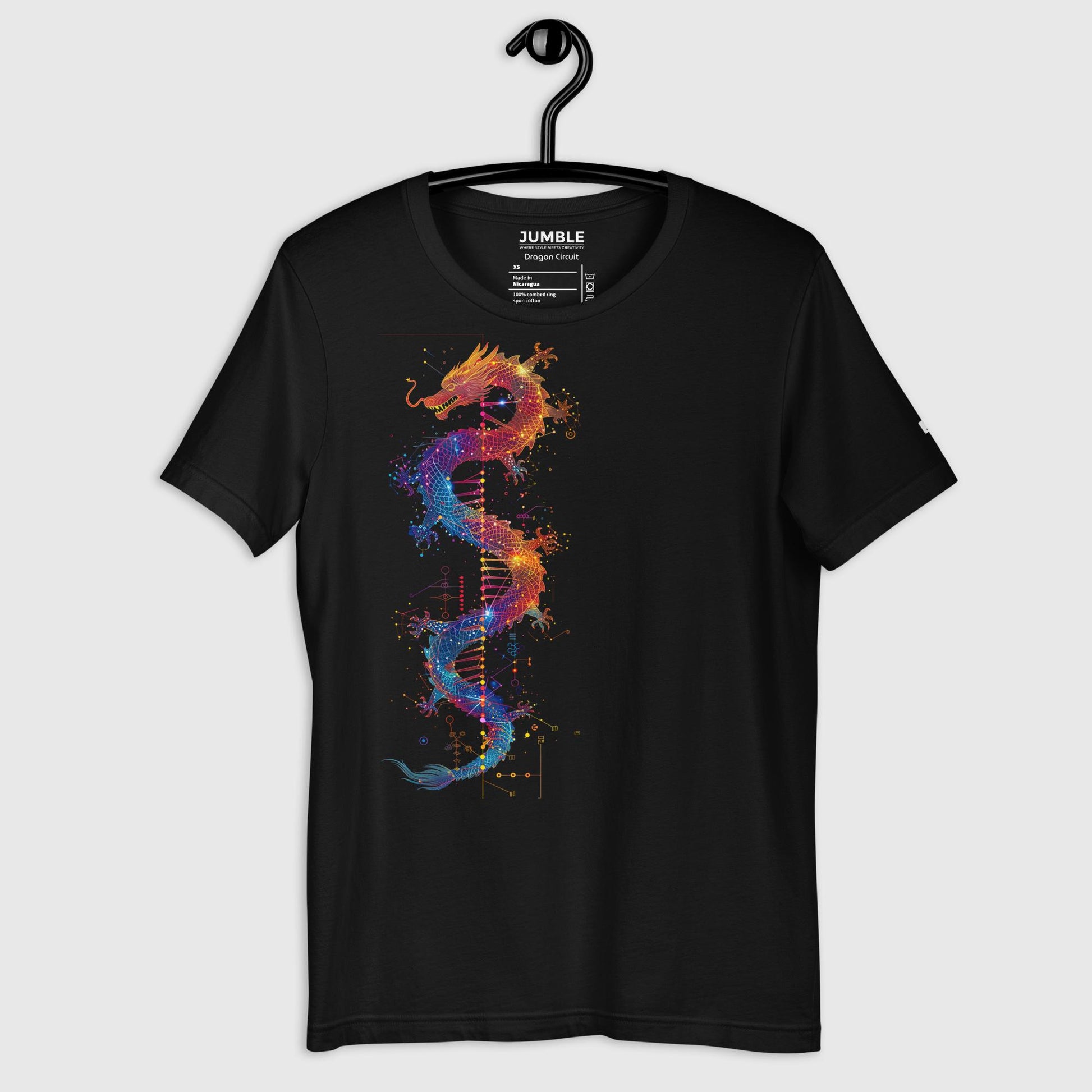 Dragon Circuit Unisex t-shirt on a hanger