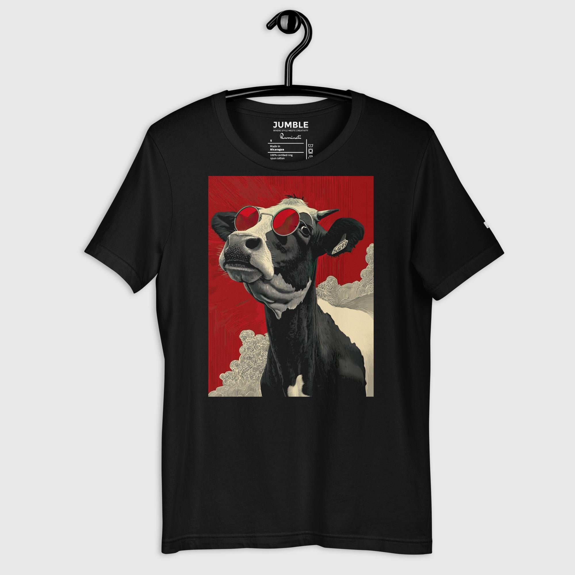 Ruminati T-Shirt – Surreal Cow Graphic Tee for True Believers – Jumble