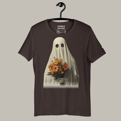 brown Haunted Bouquet Unisex t-shirt on a hanger