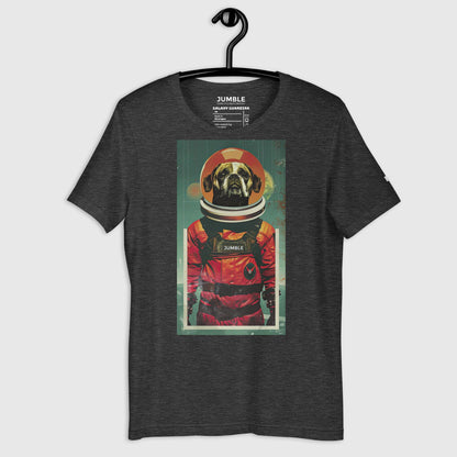 dark grey heather Galaxy Guardian Unisex t-shirt on a hanger