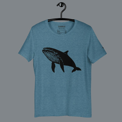 deep teal Marine Titan Unisex t-shirt on a hanger