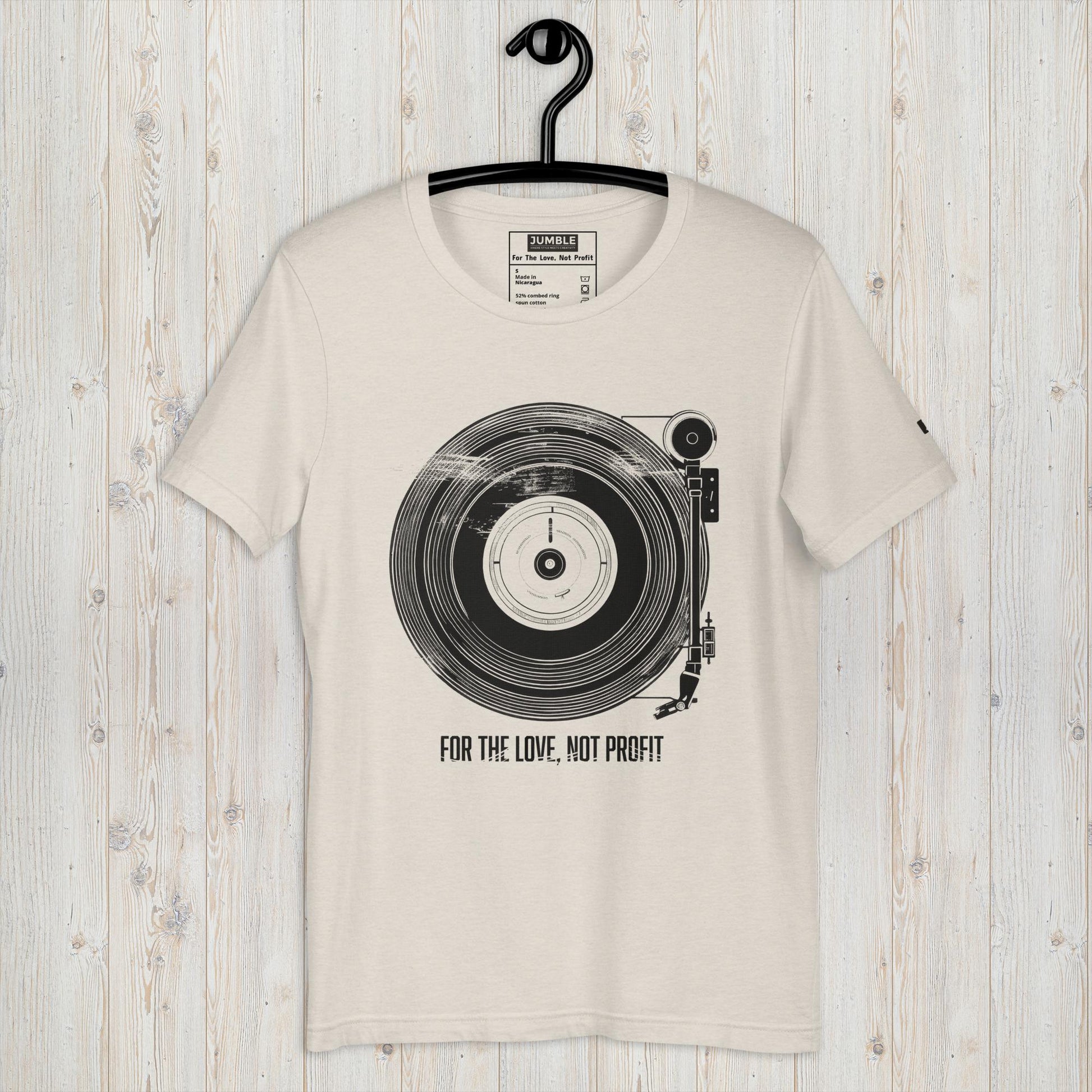For The Love Unisex t-shirt- heather dust- on hanger