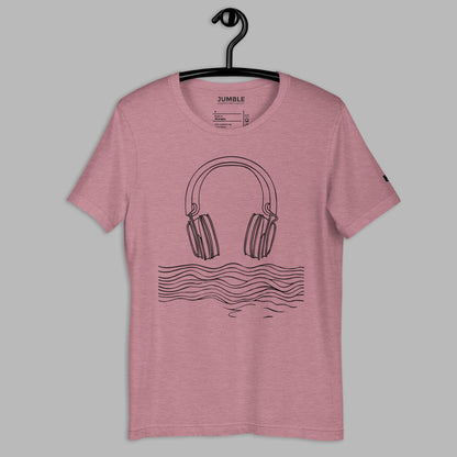 heather orchid Tidal Beat Unisex t-shirt on hanger