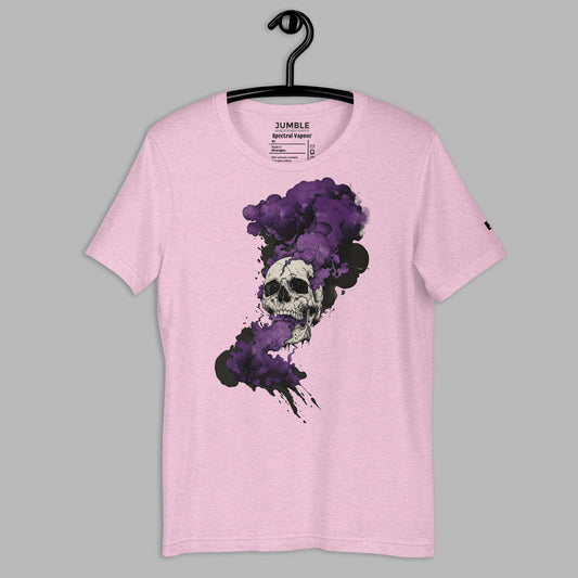lilac Spectral Vapour Unisex t-shirt on a hanger