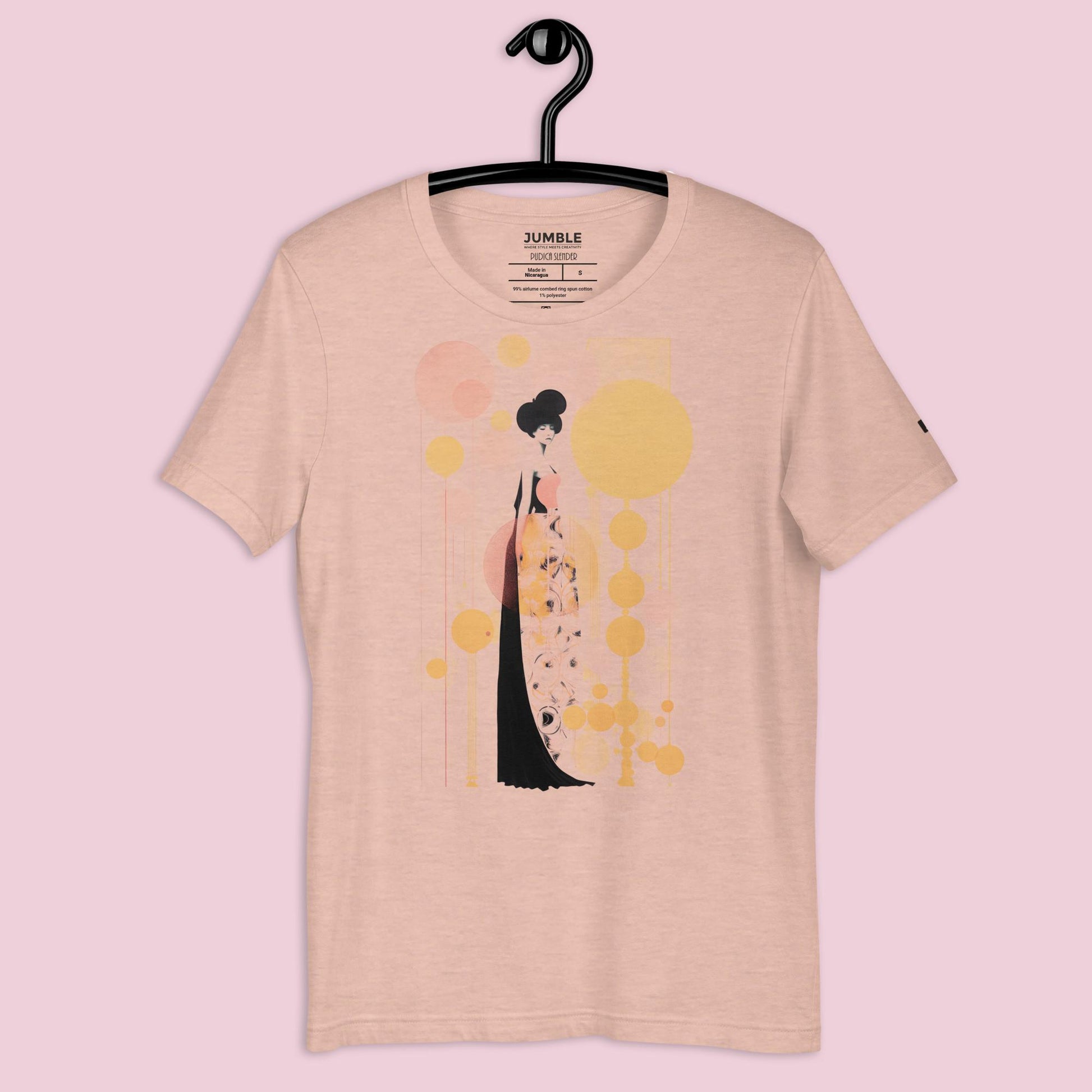  Pudica Slender Unisex T-Shirt on hanger- Prism Peach 